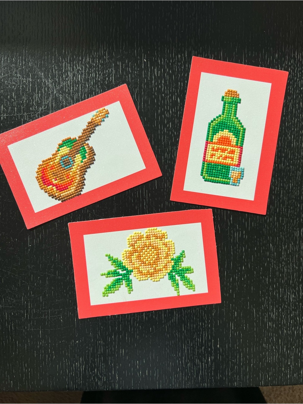 Dia de los muertes diamond art icon decor Yellow Floral, Guitar & Bottle Decor